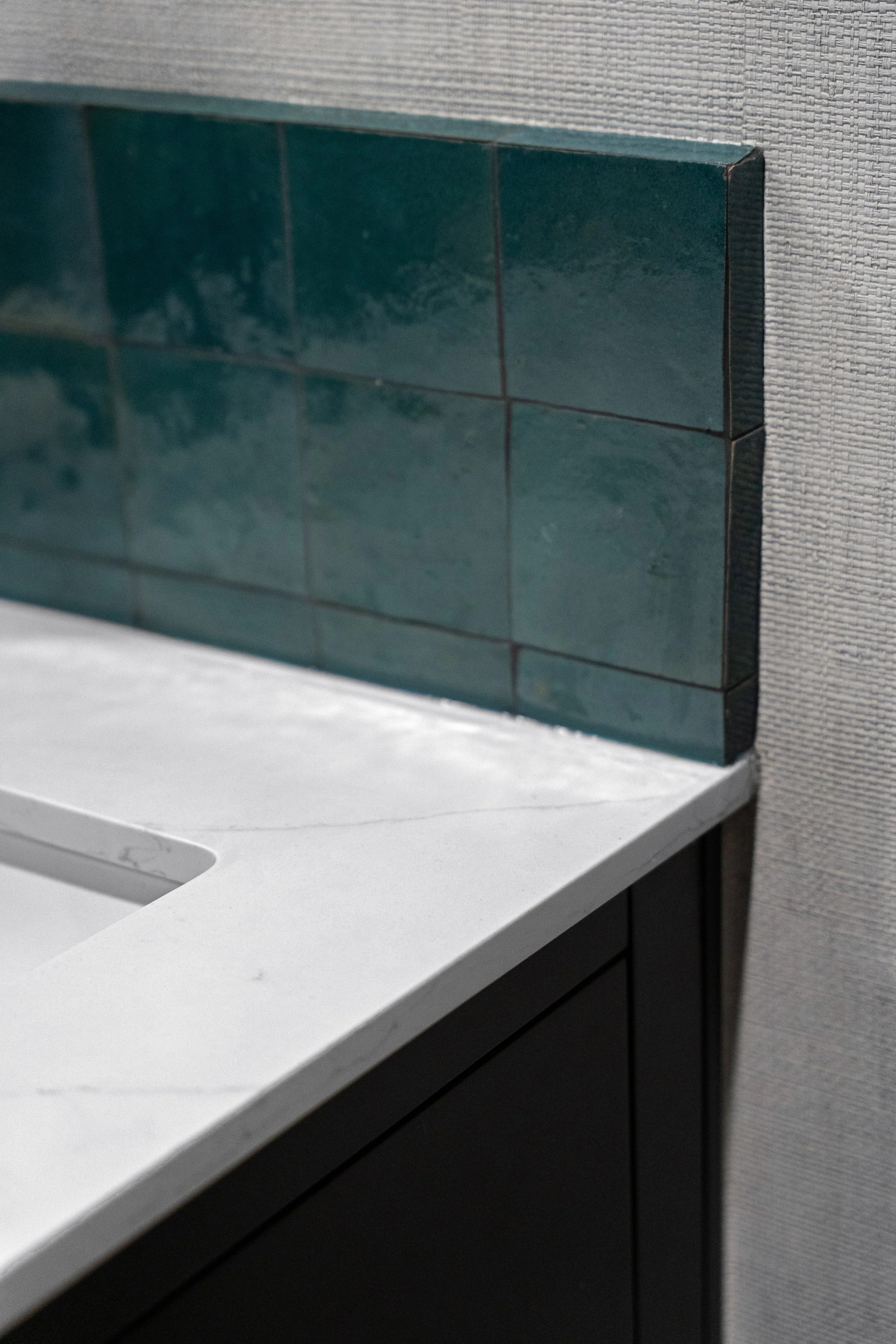 Teal Mitered Zellige Tile