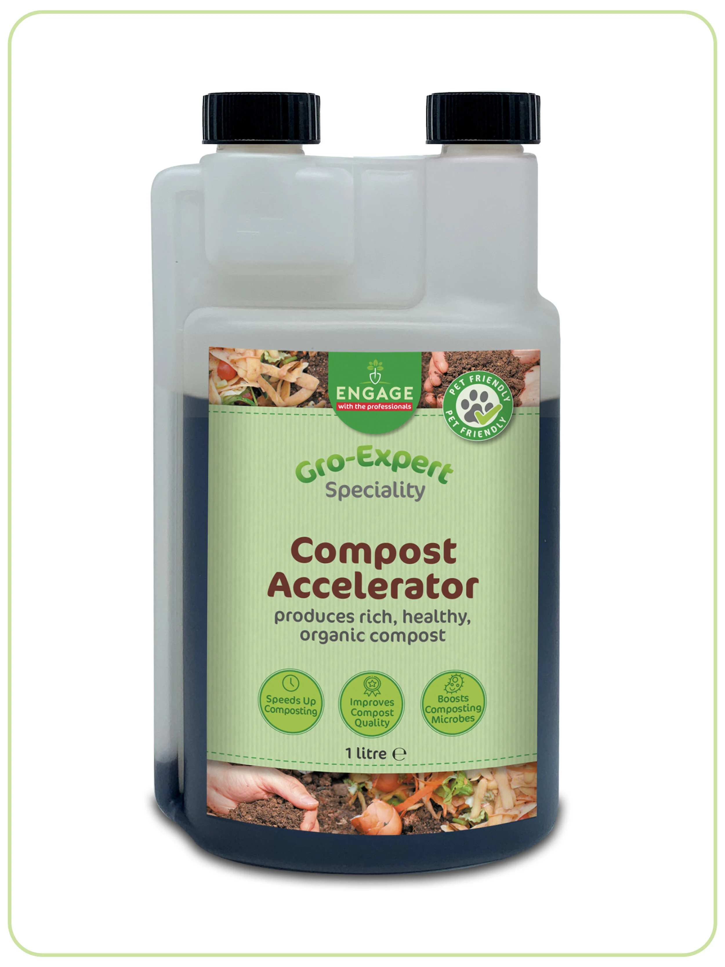 Compost AcceleratorUnique liquid formulation which feeds naturally occurring bacteria. This great product rapidly speeds up composting process.£8.99