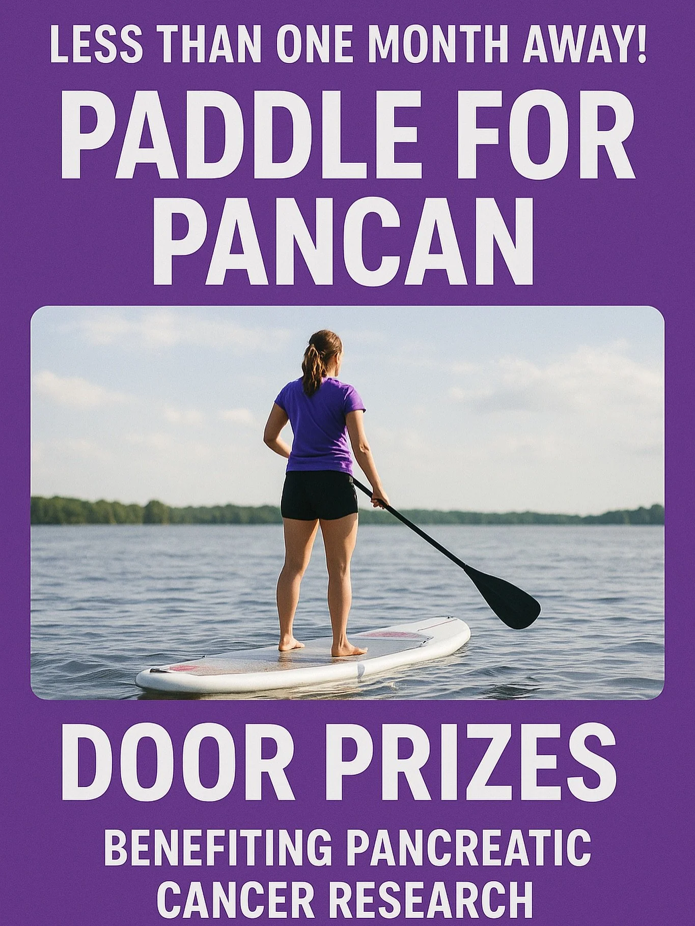 💜🚣&zwj;♀️ Paddle for PanCAN is almost here &mdash; less than ONE month away! 🌊
Not only will you be paddling for pancreatic cancer research, but you&rsquo;ll also have a chance to win AWESOME door prizes from local businesses! @sidetrackhere @bant