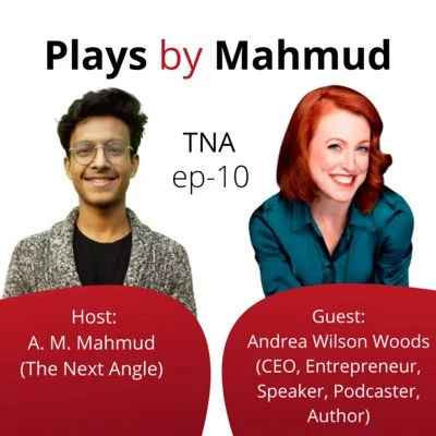 Plays by Mahmud podcast cover with A.M. Mahmud and Andrea Wilson Woods
