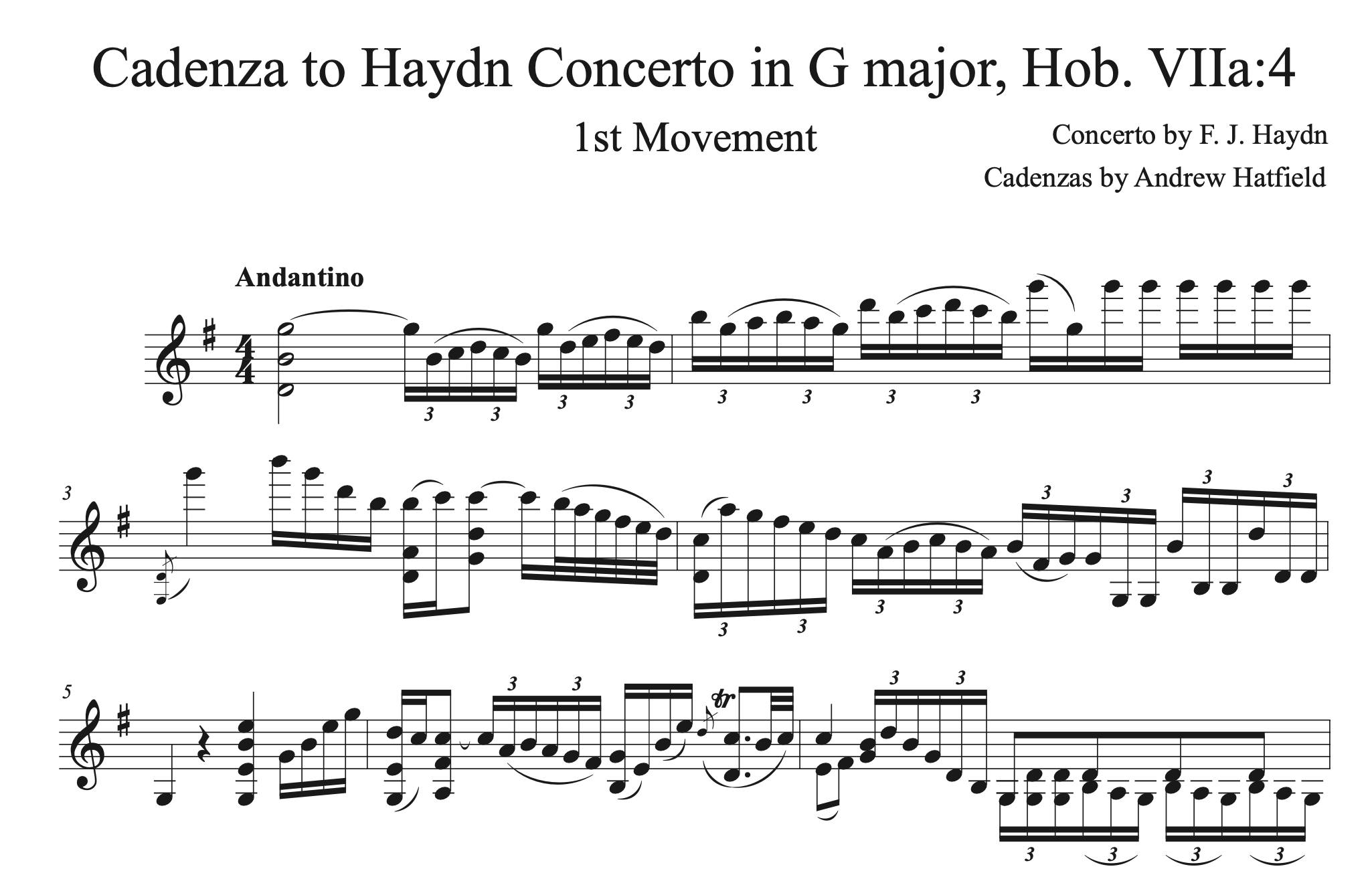 Cadenza to Haydn G Major Concerto: First Movement
