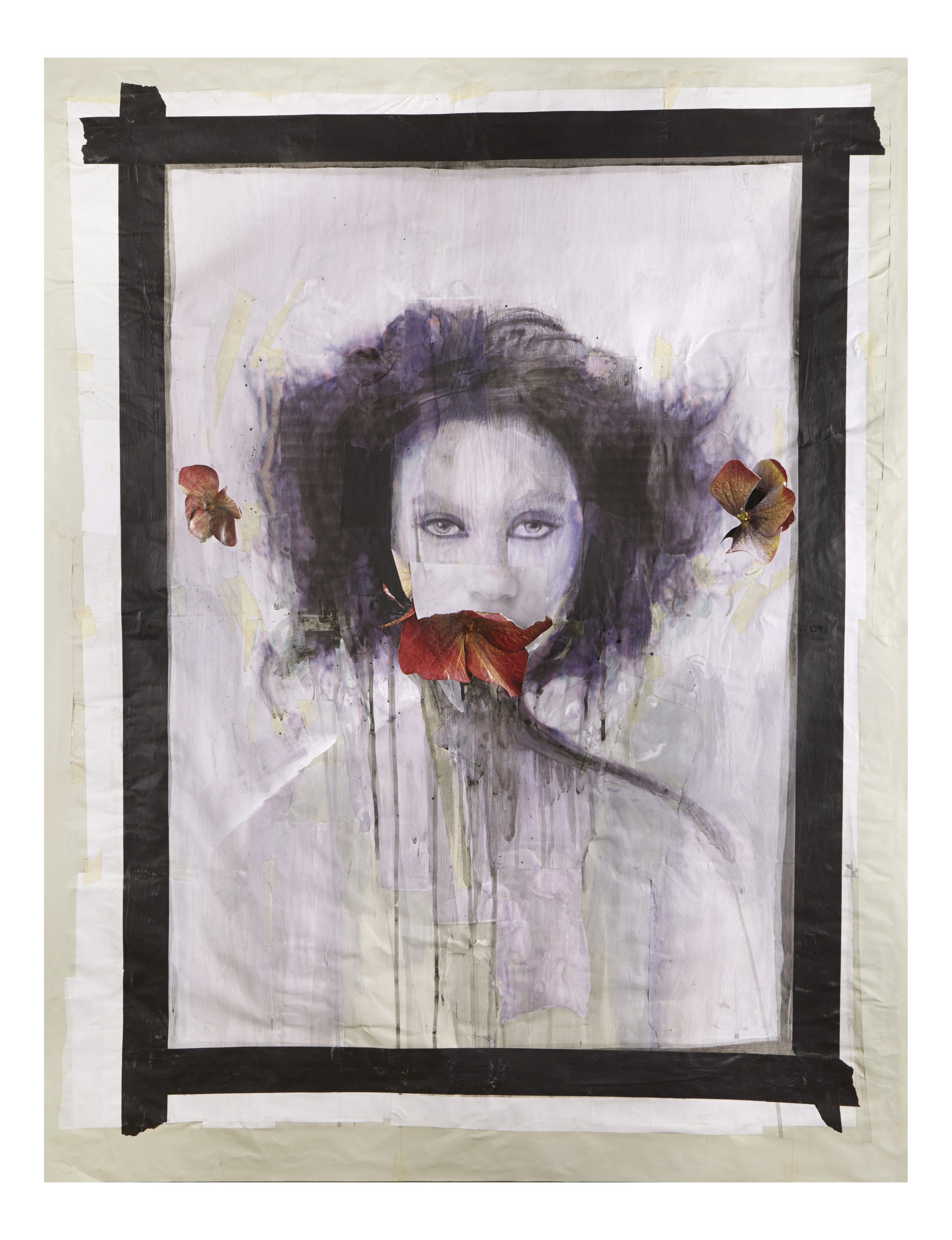 Alina With Flower in Mouth, 2014
44 x 53 in (111.76 x 132.08 cm)
Unique. Mixed-media; photography, collage.
Mounted in museum-quality white wood frame.

$6500
