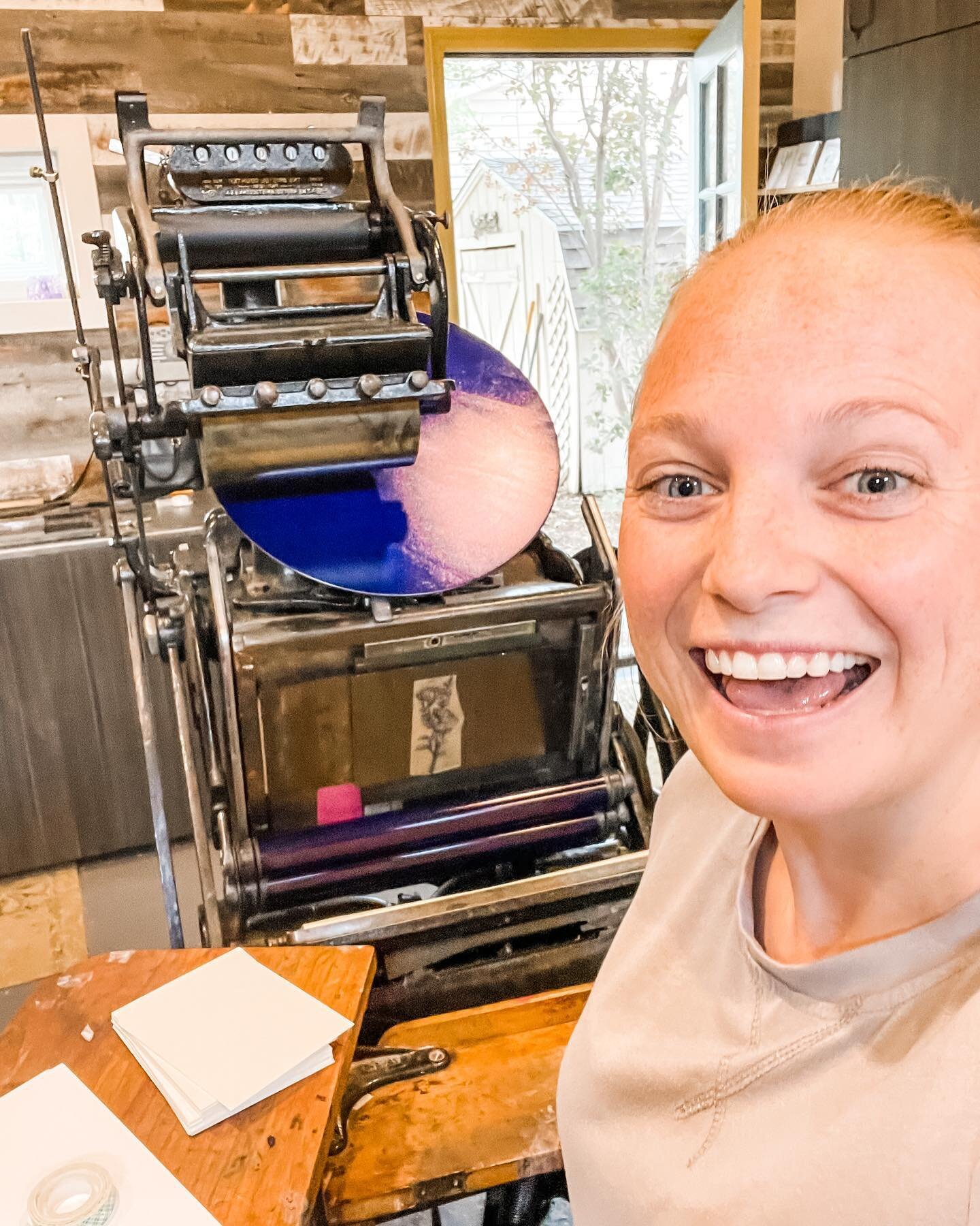 I just had the best Saturday ever! After working a wedding in Spruce Mountain on Friday, I drove up north to have a one-on-one letterpress training with Brian from Dogs and Stars. I had so much fun learning about the letterpress history. Got a lot of