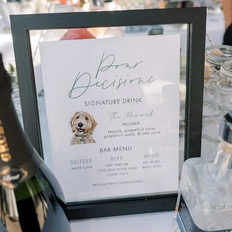 Cheers to National Tequila Day! Our favorite way to celebrate is raising a glass to our furry friend, Maverick, who inspired this delicious drink name. 
.
.
.
.
.
#nationaltequiladay #signaturedrinks #weddinginspiration #2023weddings #redwoodweddings