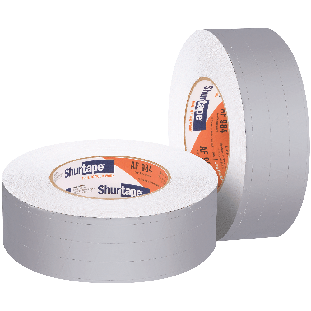 AF 984 Maximum-strength Foil/Scrim/Kraft (FSK) tape for use on scrim-reinforced duct insulation.