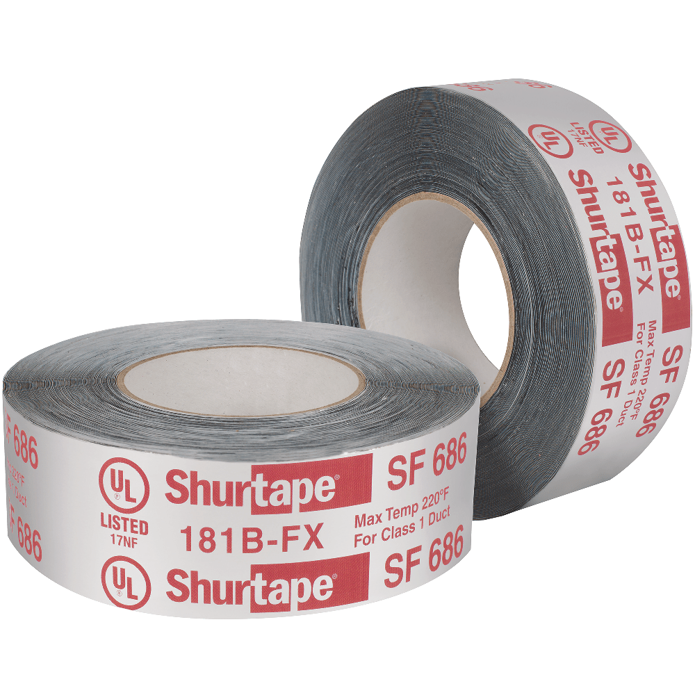 SF 686 UL 181B-FX Listed and printed ShurMASTIC® indoor/outdoor roll mastic tape.