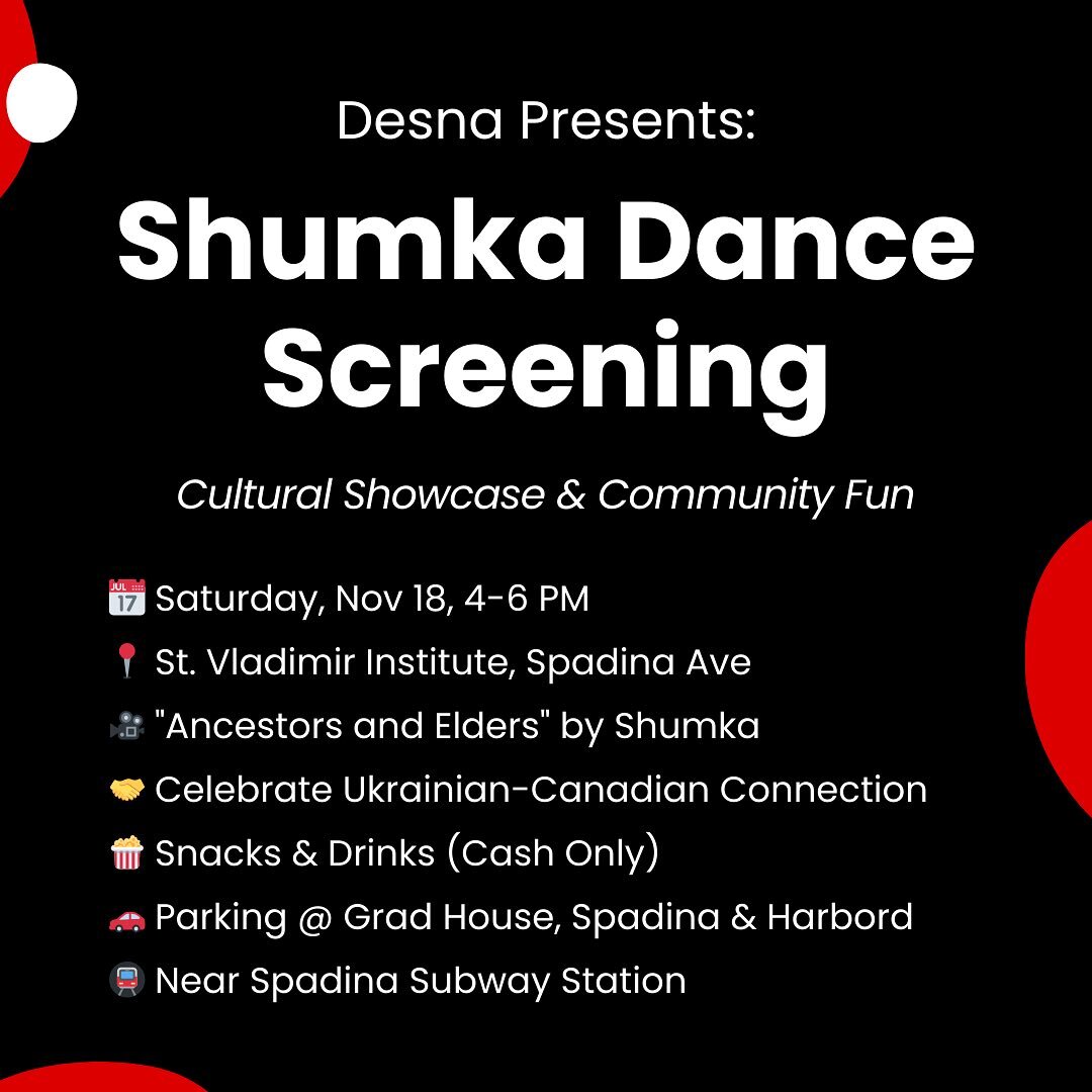 Countdown to Culture ⏳
Only 8 days until the curtains rise for 'Ancestors and Elders.' Refreshments available at our snack bar, with treats as rich as our history. Join us from 4 PM - 6 PM at St. Vladimir's Theatre. Immerse, indulge, enjoy.