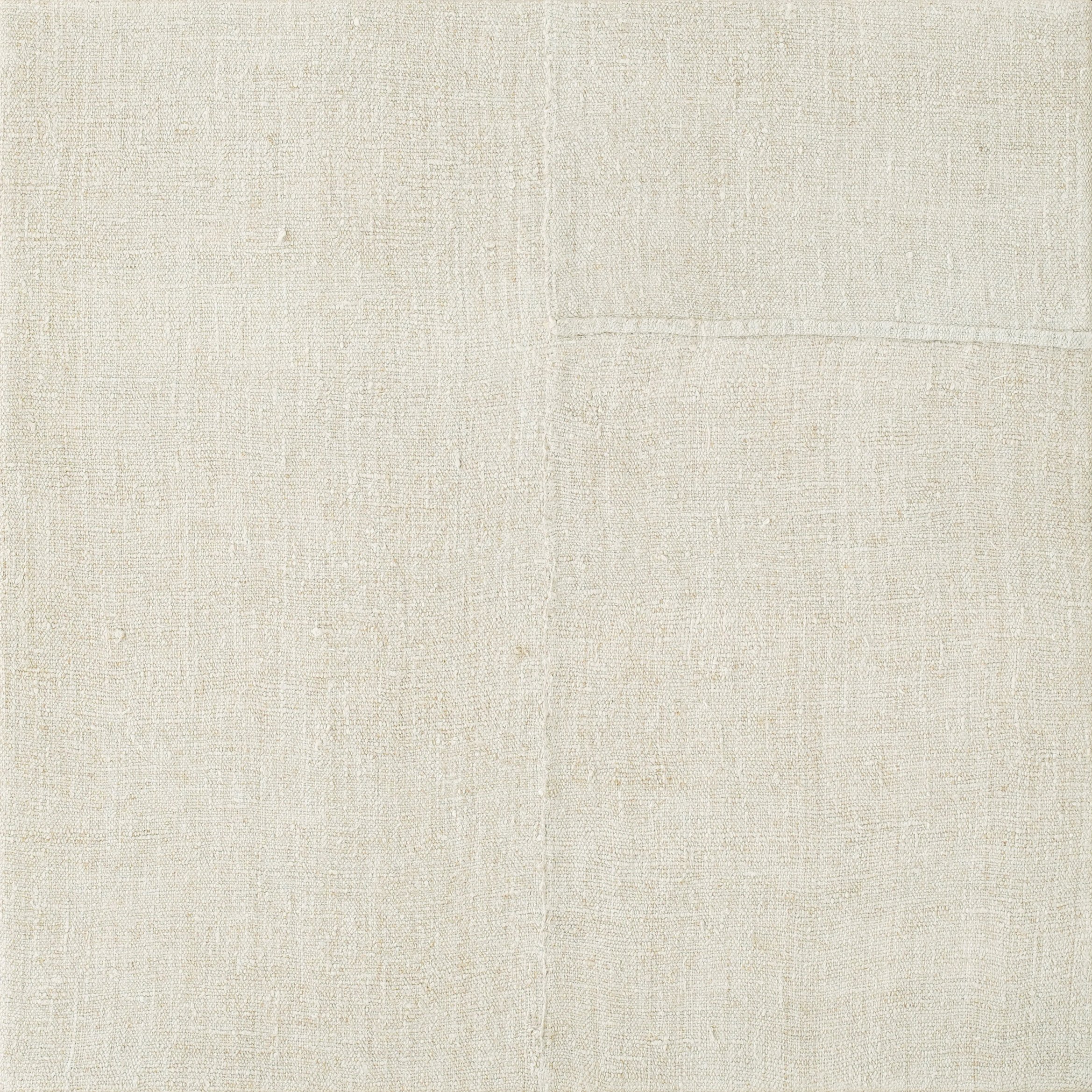 hand-stitched vintage grain sack on canvas.