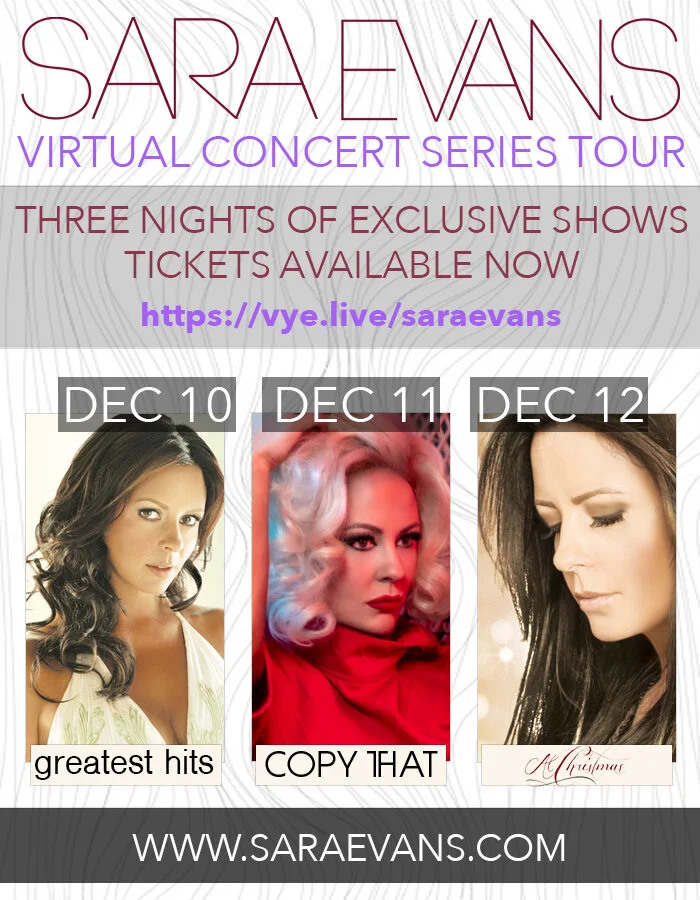 Sara Evans Set for 3 Night Unique Virtual Concert Series with VYE, December 10-12