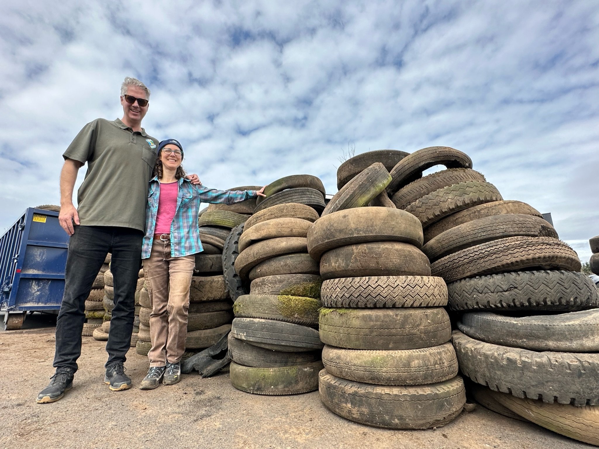 Earth Day tire clean up event on the Indian Creek Trail