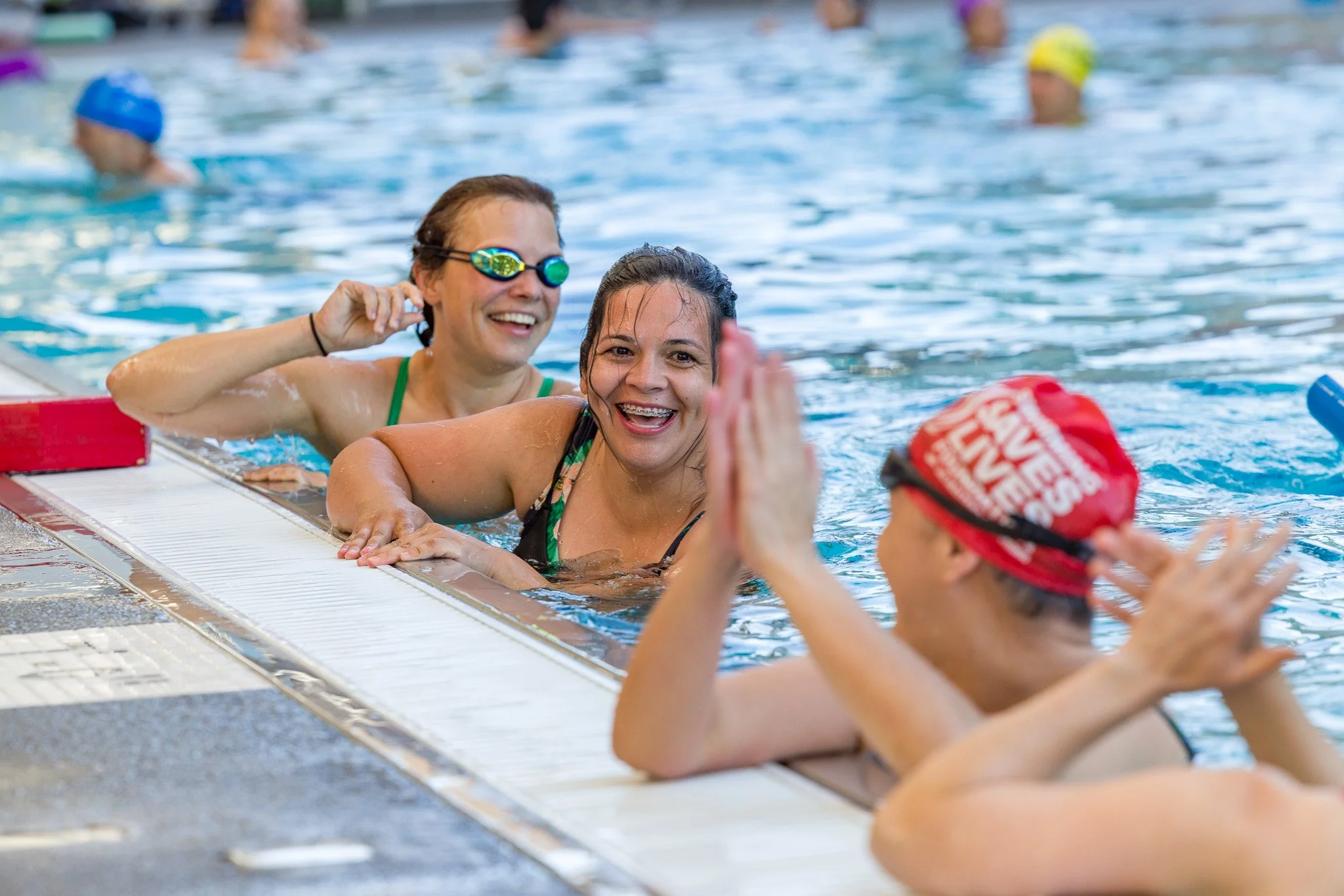 Free Adult Learn to Swim Program made possible through grants