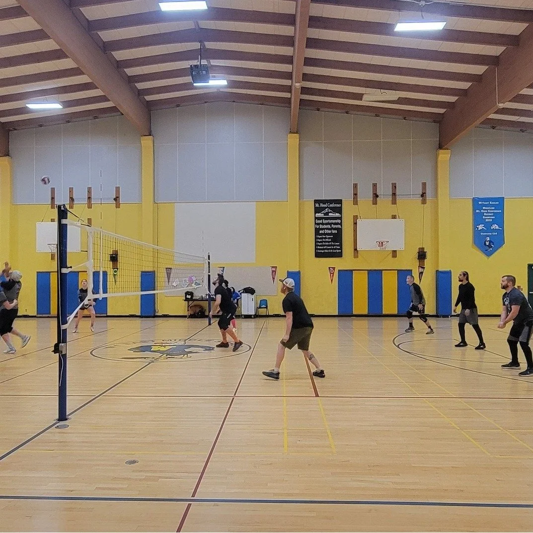 Ready to Volley? Join the Hood River Valley Parks + Recreation Adult Volleyball League!
Choose from the Rec Division for a fun, relaxed atmosphere with co-ed teams (6 players on court, at least 2 females), or the Competitive Division for a more inten