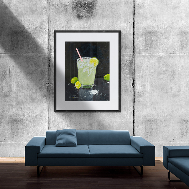 Margarita art print, Cocktail artwork, Beverage themed wall decor, Tropical drink poster, Margarita wall art, Margarita painting, Margarita drink décor