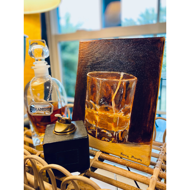 Crown Royal bar art, Whiskey glass artwork, Bar themed wall decor, Classic cocktail poster, Whiskey on the rocks wall art, Whiskey painting, Refreshing drink art print, Relaxing drink décor