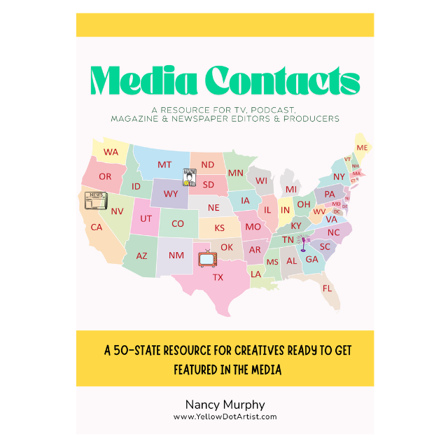 media contacts for art, artist media, press contacts list, how to contact media, artist publicity resources, media list for creatives, get press coverage