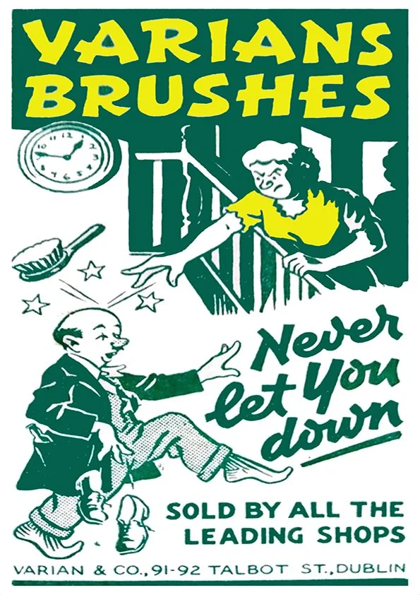 Varian Brushes Advert (1940s) A4 MOUNTED PRINT