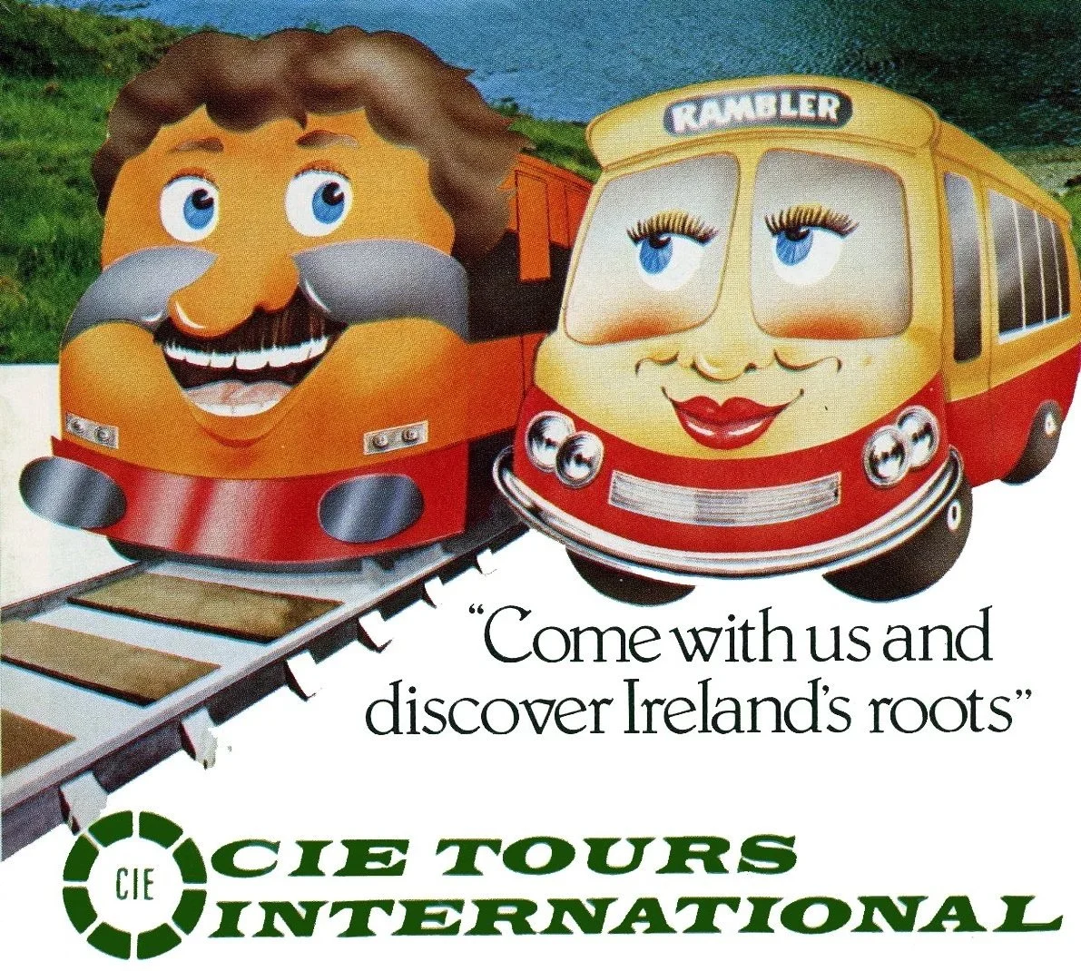 CIE TOURS CARTOON  -  071 CLASS LOCO AND MG CLASS BUS