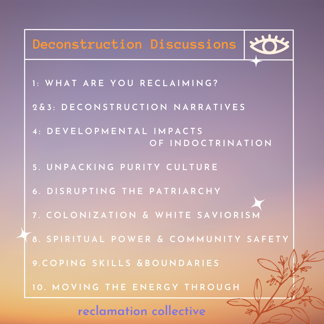 Reclamation support group discussion themes
