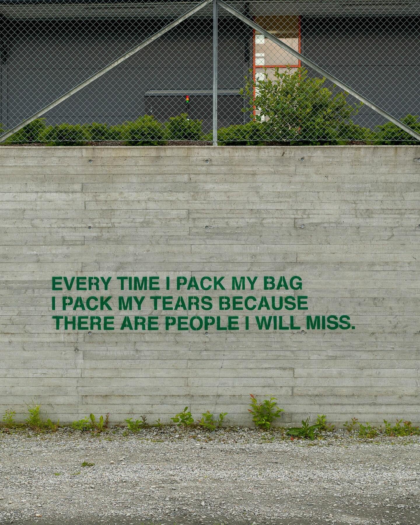 In 2022, Martyn Reed curated a project in the Paradis region of Stavanger &mdash; stencilling words by @bahiashehab and Frode Felipe Schjelderup on walls guiding passersby along the scenic route along the water. The project, initiated by @stavangerko