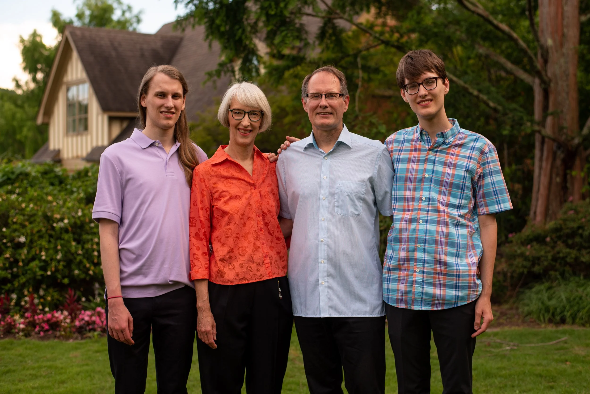 Eunice with her husband and their two sons.