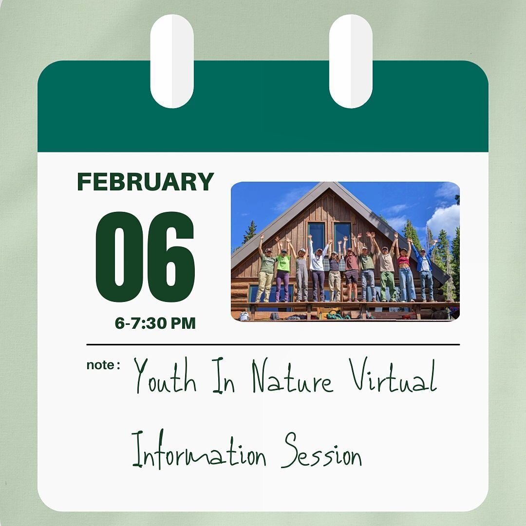 SAVE THE DATE! The first Youth In Nature Information session will be held on Tuesday, February 6th from 6-7:30 pm. Youth In Nature (YIN) is a paid high school internship program for 9th-12th graders to explore the outdoors, make connections, and lear