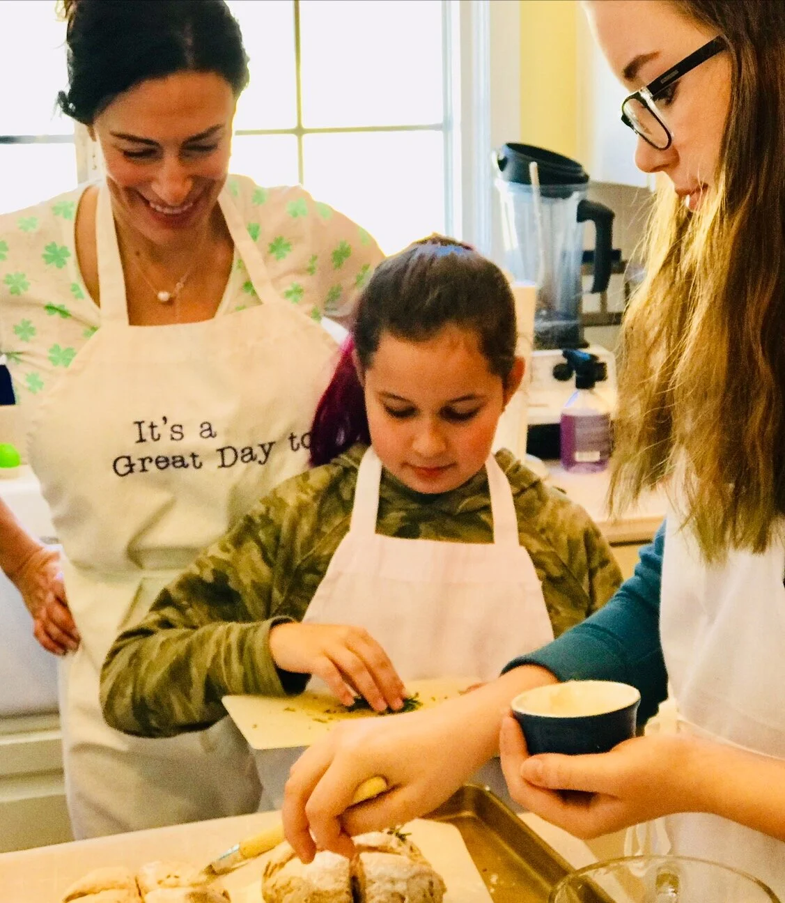 Kids Class making Irish Soda Bread for St. Pat's Day