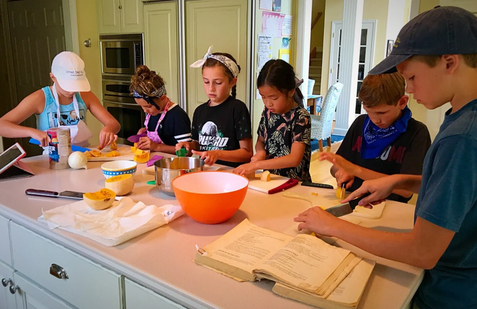 Making Butternut Squash Soup for Kids Class