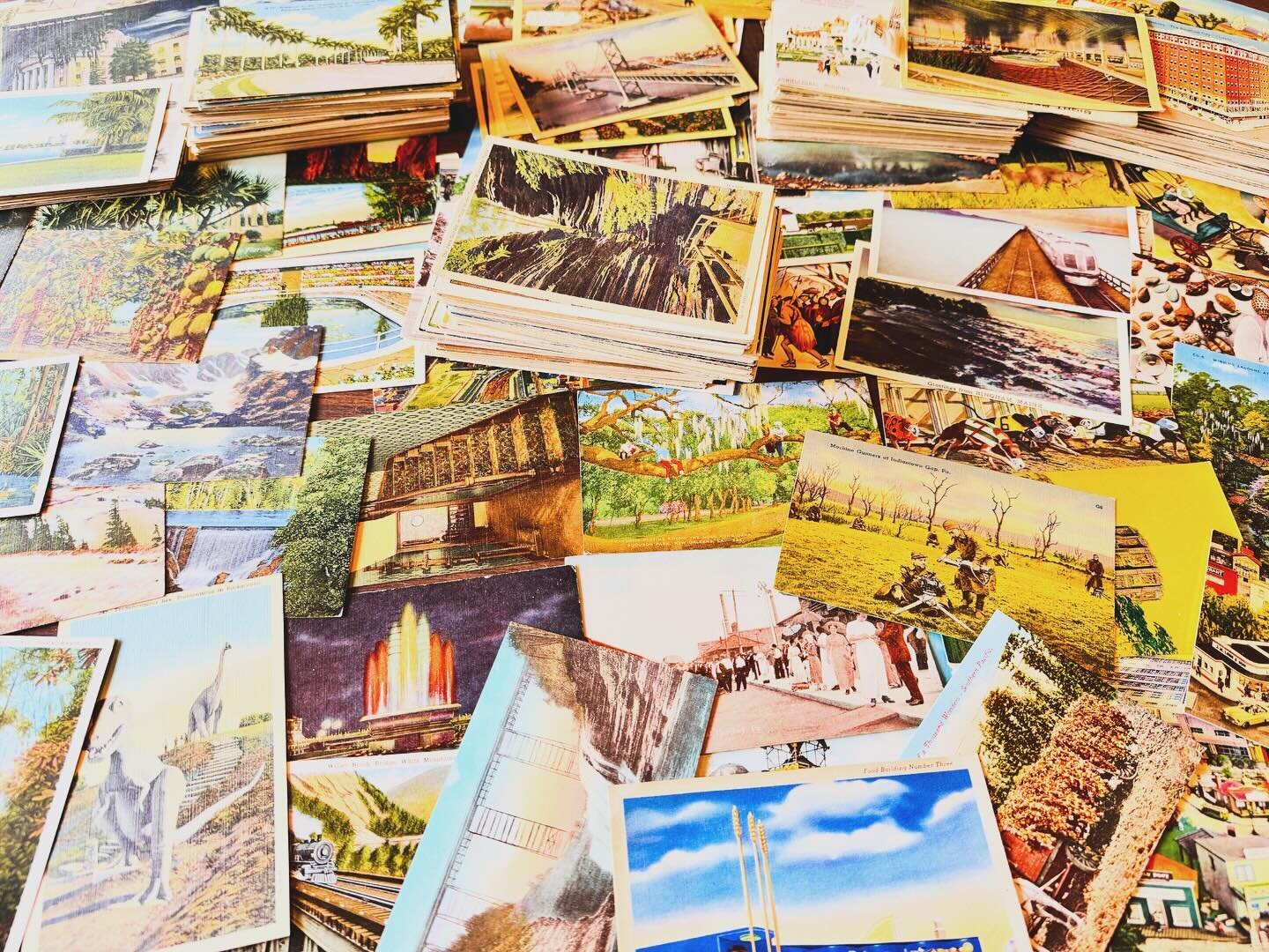 Got several hundred vintage postcards out! Many from the early 1900s! Some written on and stamped, some not! $1 to $3 each. 
#fatrabbitky #vintagepostcards #vintagepaper