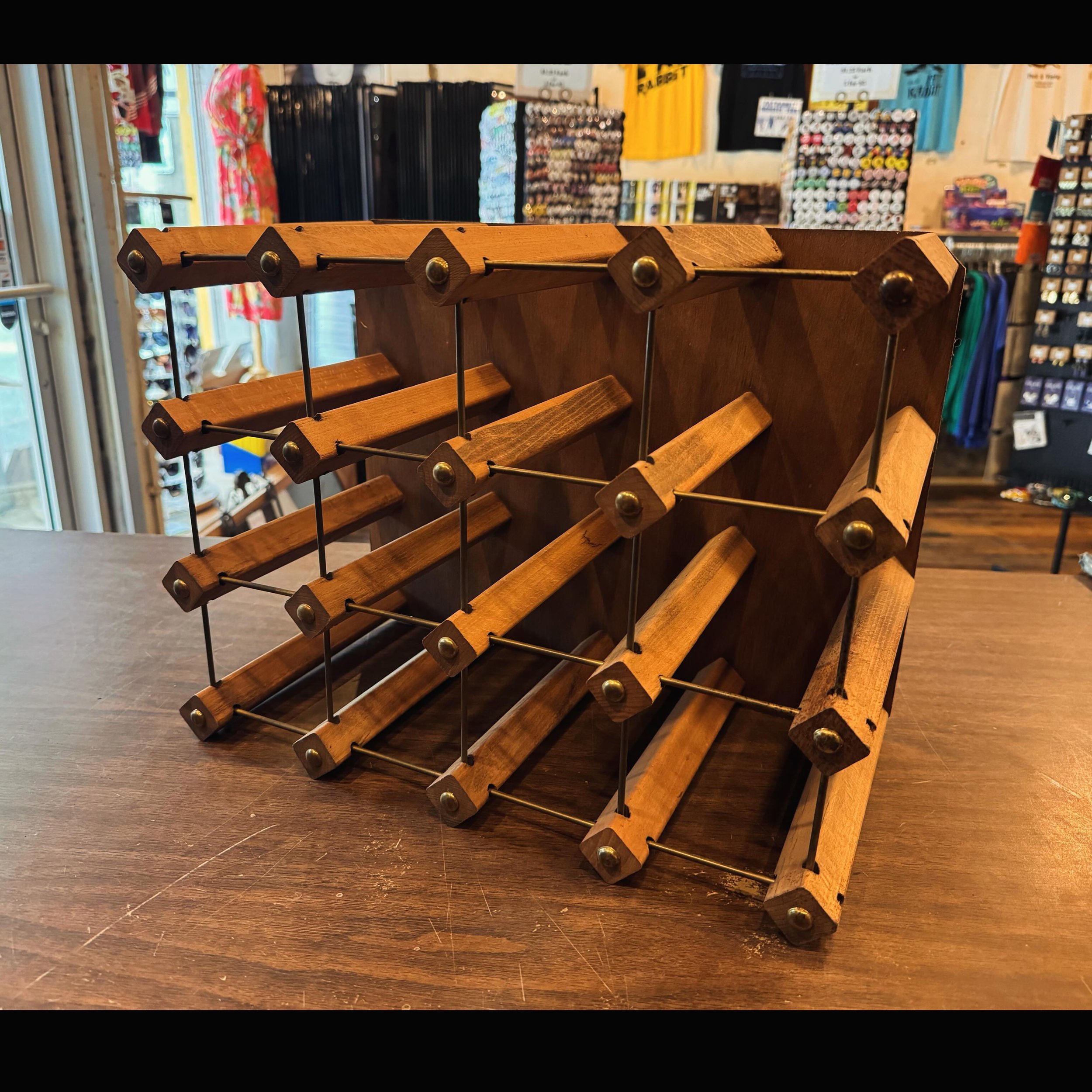 Excellent Mid-Century wine bottle rack! Wood and metal. Great shape. $25
#mcm #winerack #fatrabbitky