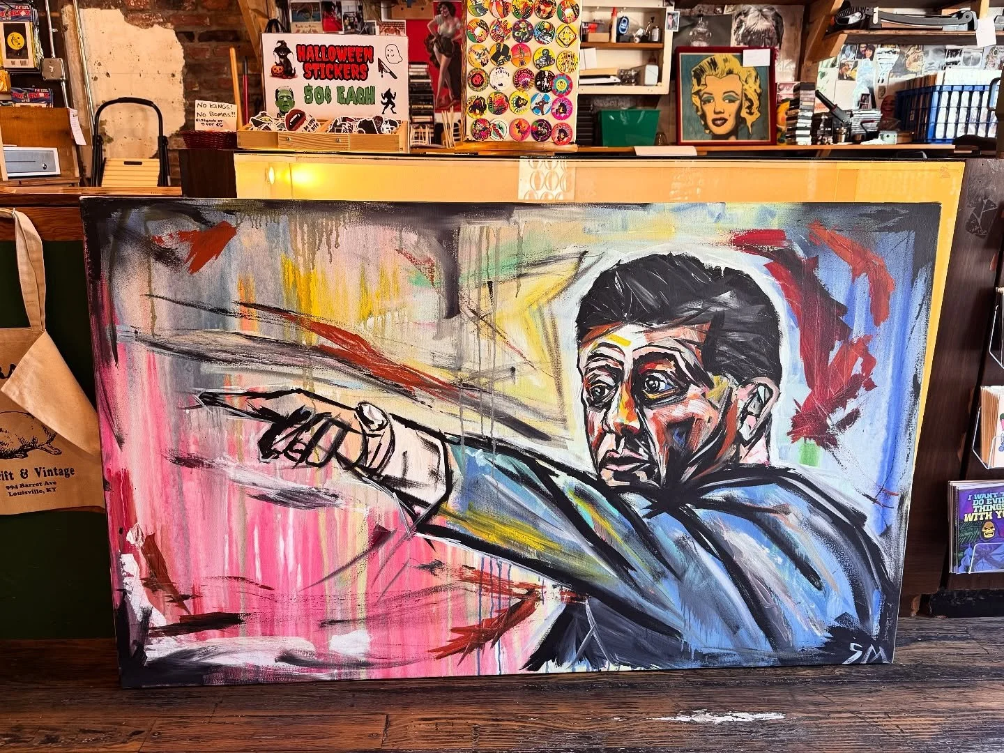 Giant 5 x 3 ft painting of who I think is a basketball man of some sort. Feel free to confirm or deny below. $50
#fatrabbitky #art #basketball #whoisthis