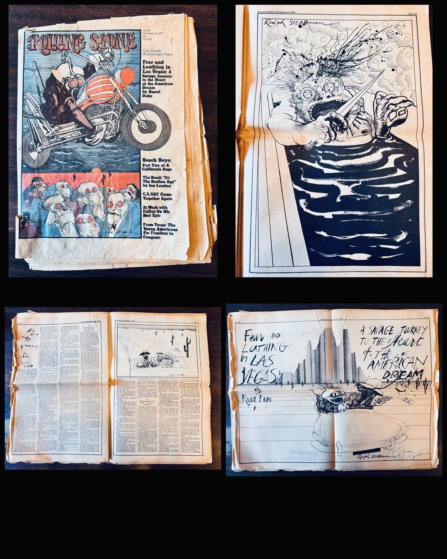 Rolling Stone #95 (11/11/71) with the first publication of Fear &amp; Loathing! Not in perfect shape by any means but it is all there! $30
#fatrabbitky #huntersthompson #rollingstone #fearandloathinginlasvegas