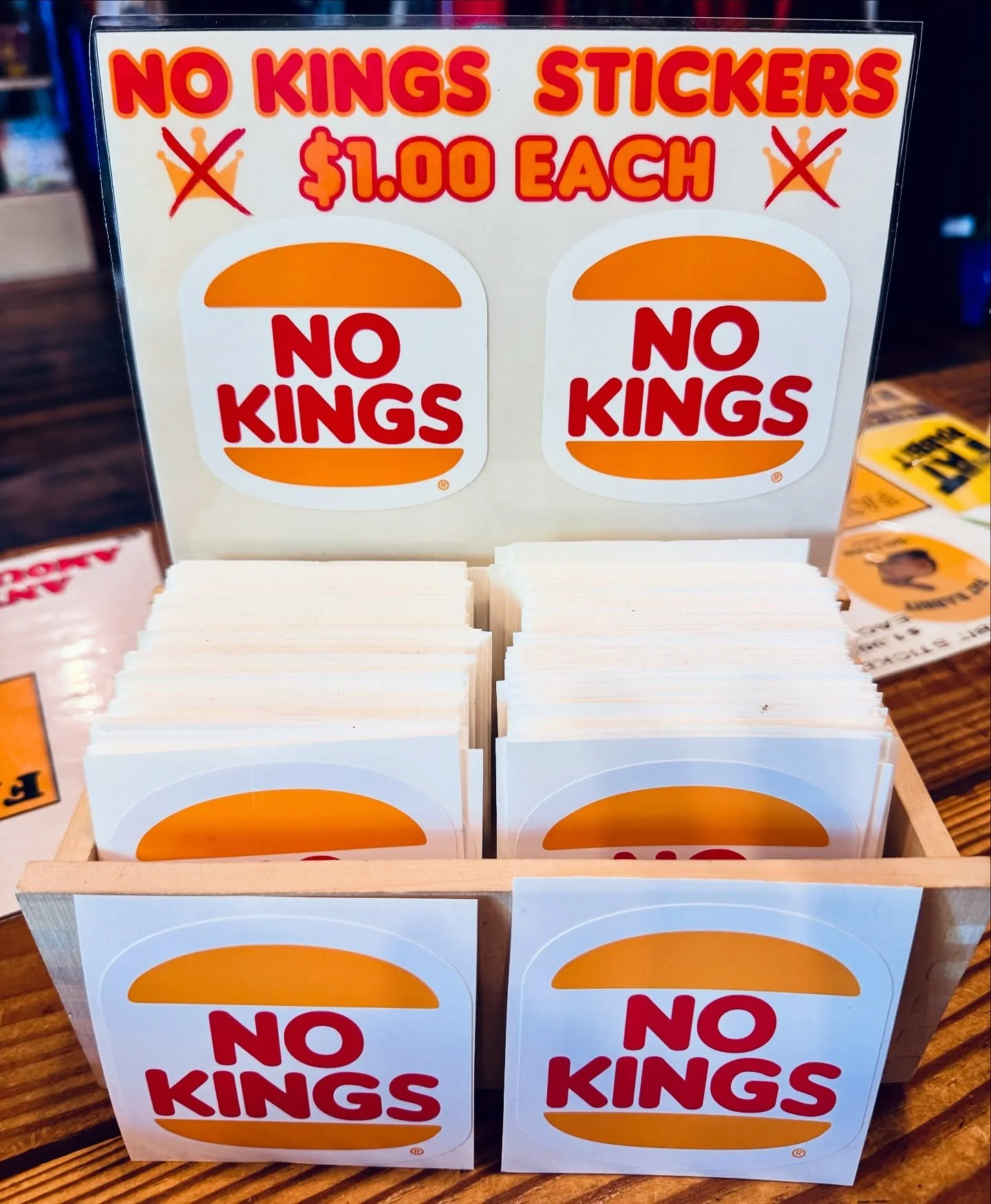 ALRIGHT! The people have spoken and the USSA stickers are gone. It was intended as a comment on the control of the media/narrative but I hear ya on the communist vs.  fascist argument. No Kings stickers stay though. I appreciate the commentary. 
#nok