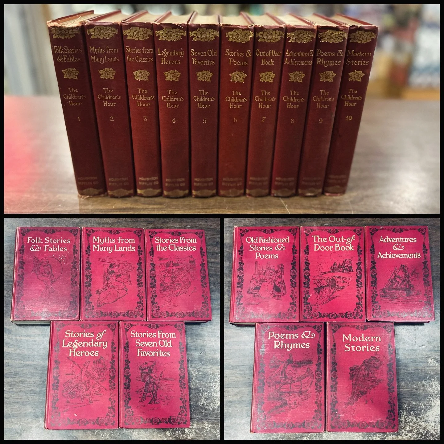 1907 &ldquo;The Children&rsquo;s Hour&rdquo; 10 Volume set. Great illustrations! Nice condition. $50
#fatrabbitky #antiquebooks #vintagebooks #thechildrenshour #1907