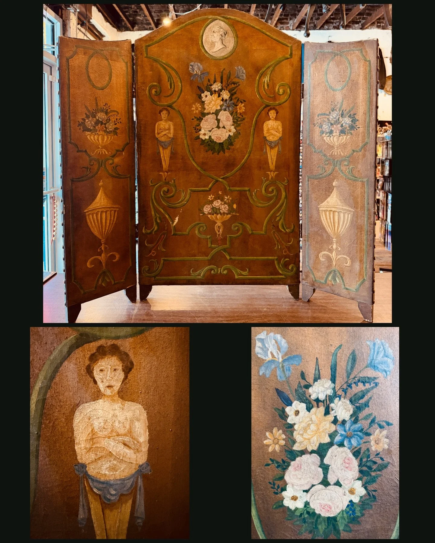 Neat-o vintage painted fireplace cover featuring two haunted children. 👻 Great shape for its age. $65!
#fatrabbitky #fireplacecover #hauntedchildren