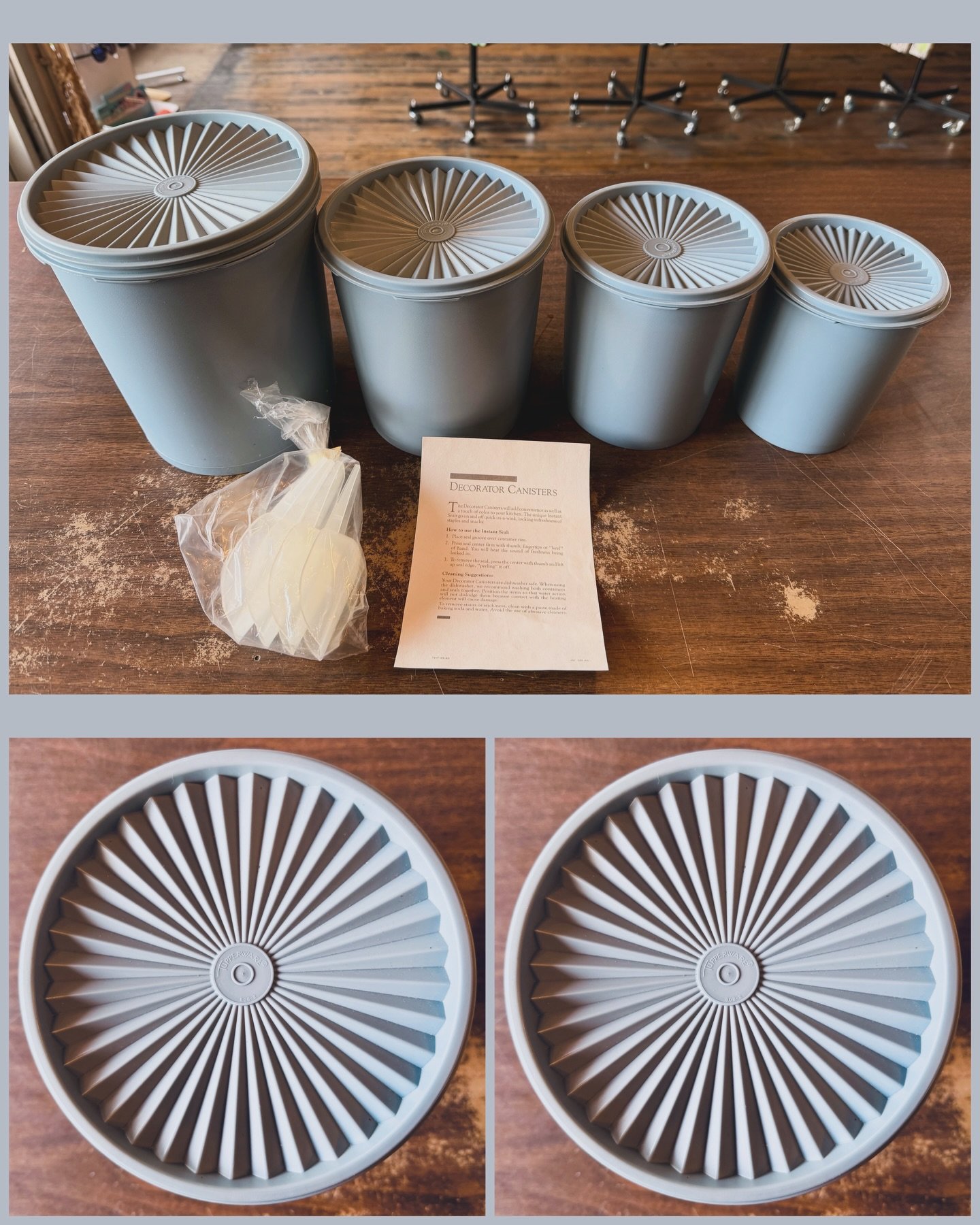 New old stock 4 piece nesting Tupperware set! Hide your weed just like grandma used to, in a plastic bag buried under the coffee beans. $25!
#vintagetupperware #fatrabbitky #grandma