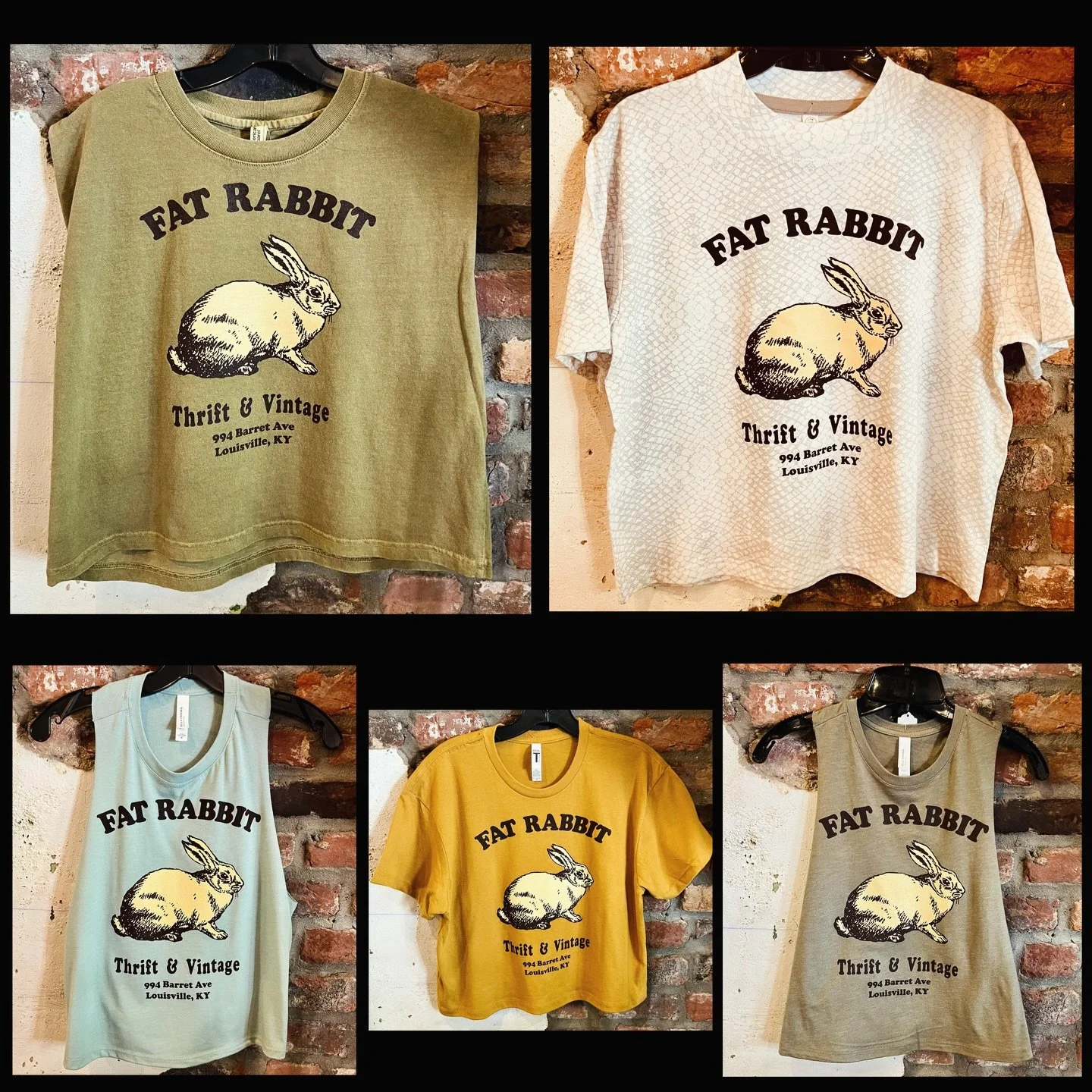 New Fat Rabbit tees available now! We got cropped, we got racerback, we got thicc, we got soft, we even got SNAKESKIN. 
#fatrabbitky #corporateswag