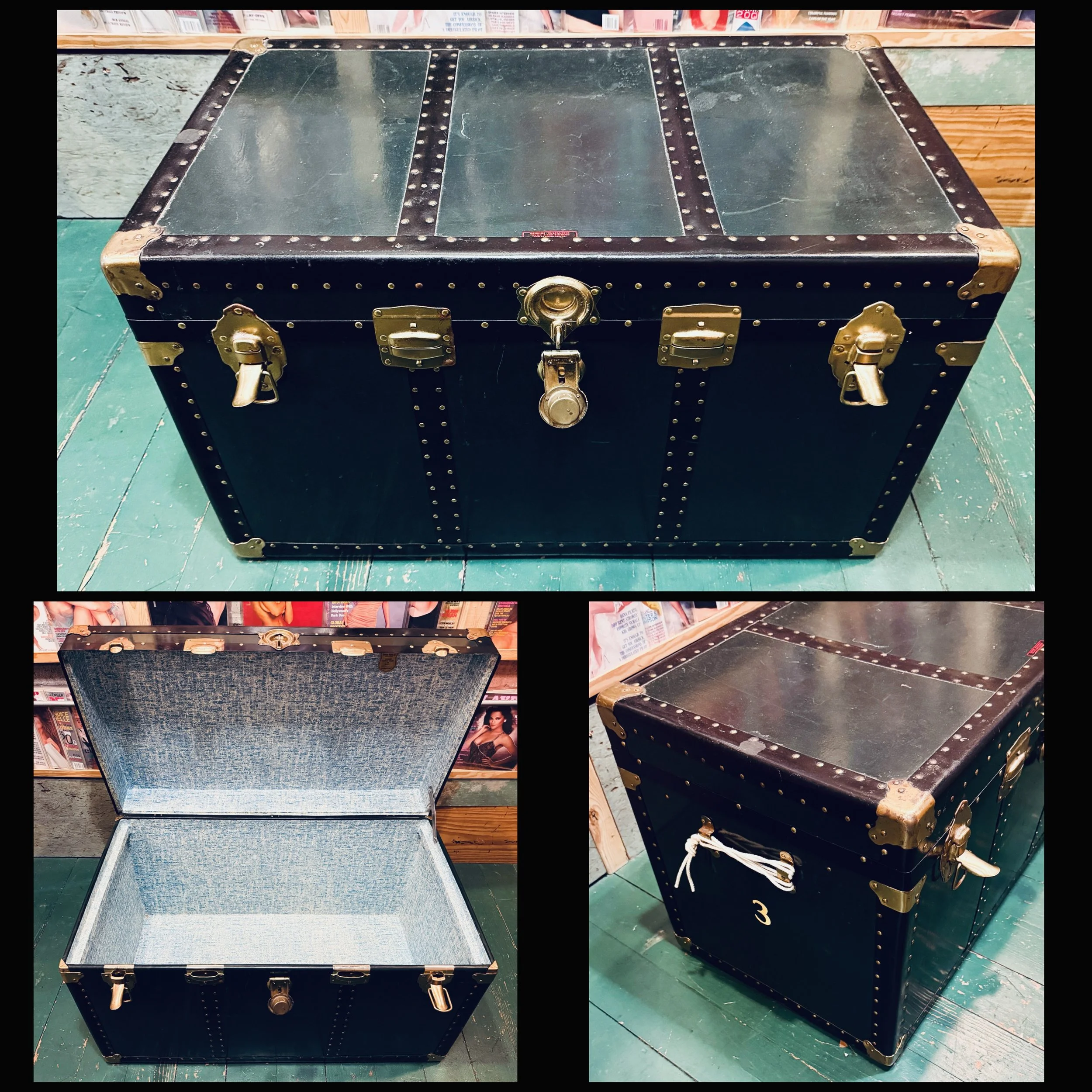 I&rsquo;ve you&rsquo;ve got the junk, we&rsquo;ve got the (vintage) trunk. $40
36&rdquo; wide x 20&rdquo; deep x 22&rdquo; tall. 
#junkinthetrunk #fatrabbitky
