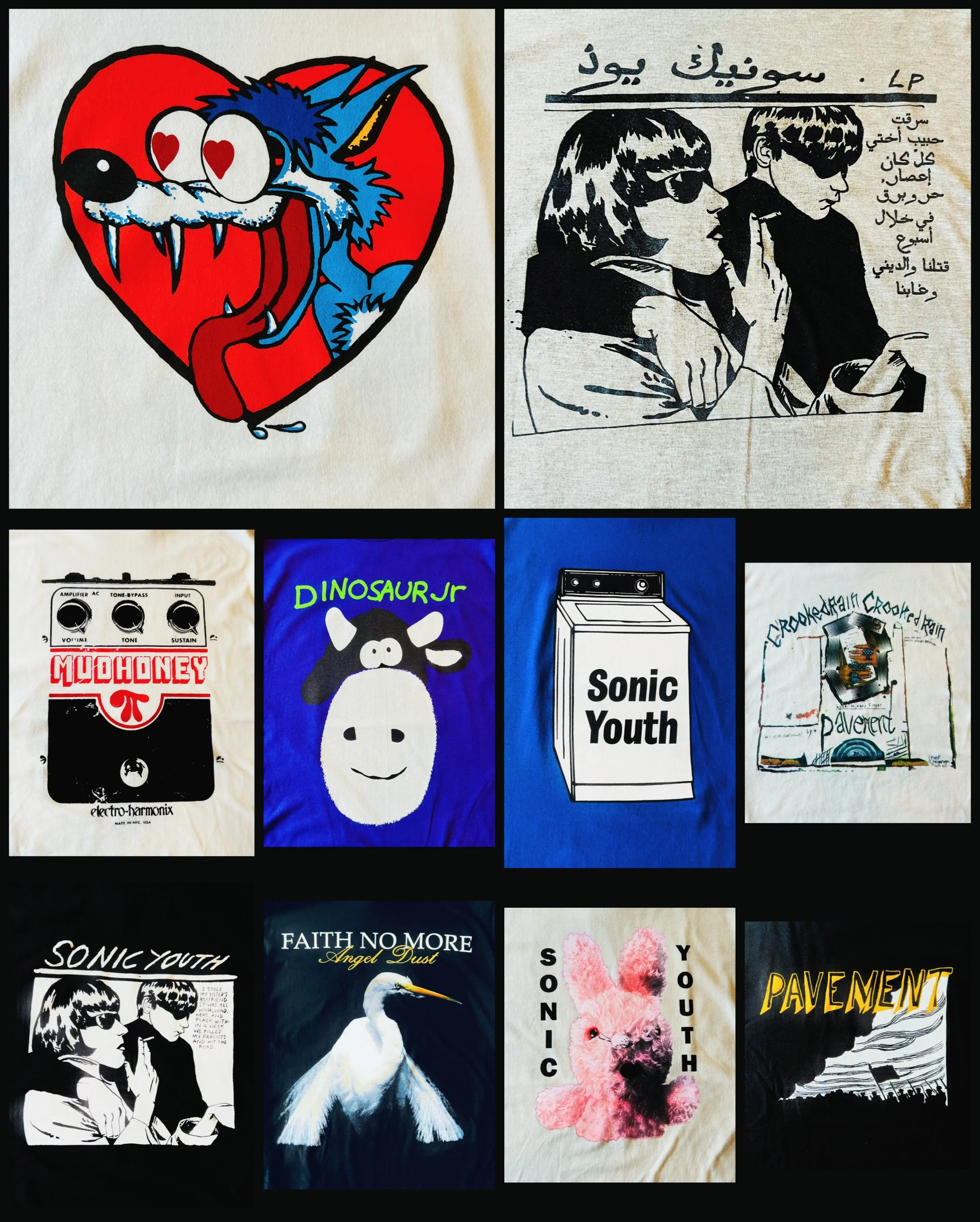 Excellent new Jesus Lizard, Pavement, Sonic Youth, Faith No More, &amp; Dinosaur Jr. shirts out now!
#fatrabbitky #bandtees #sonicyouth #pavement #faithnomore