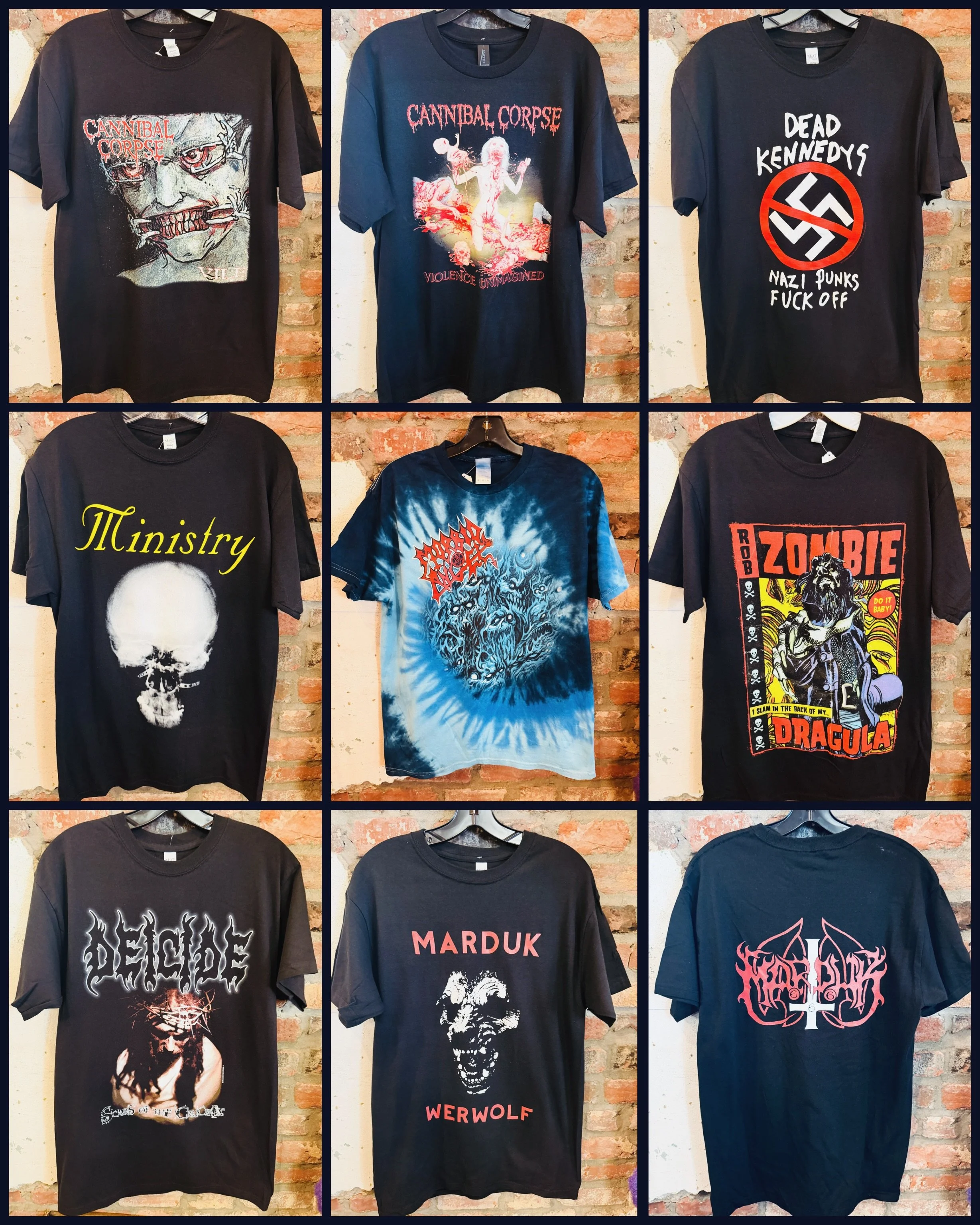 Little group of new metal/etc tees out now!
#cannibalcorpse #fatrabbitky #morbidangel #deicide #ministry