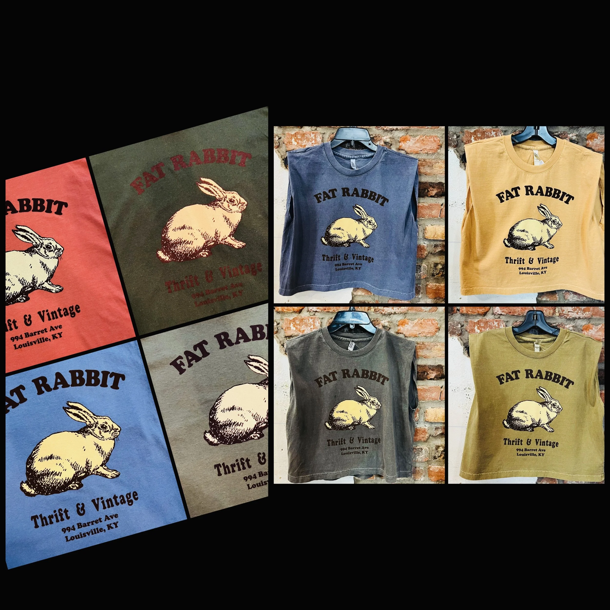 FR Logo muscle tees are back! Printed up some regular shirts as well. Praise be to @meme_tech 
#corporateswag #fatrabbitky