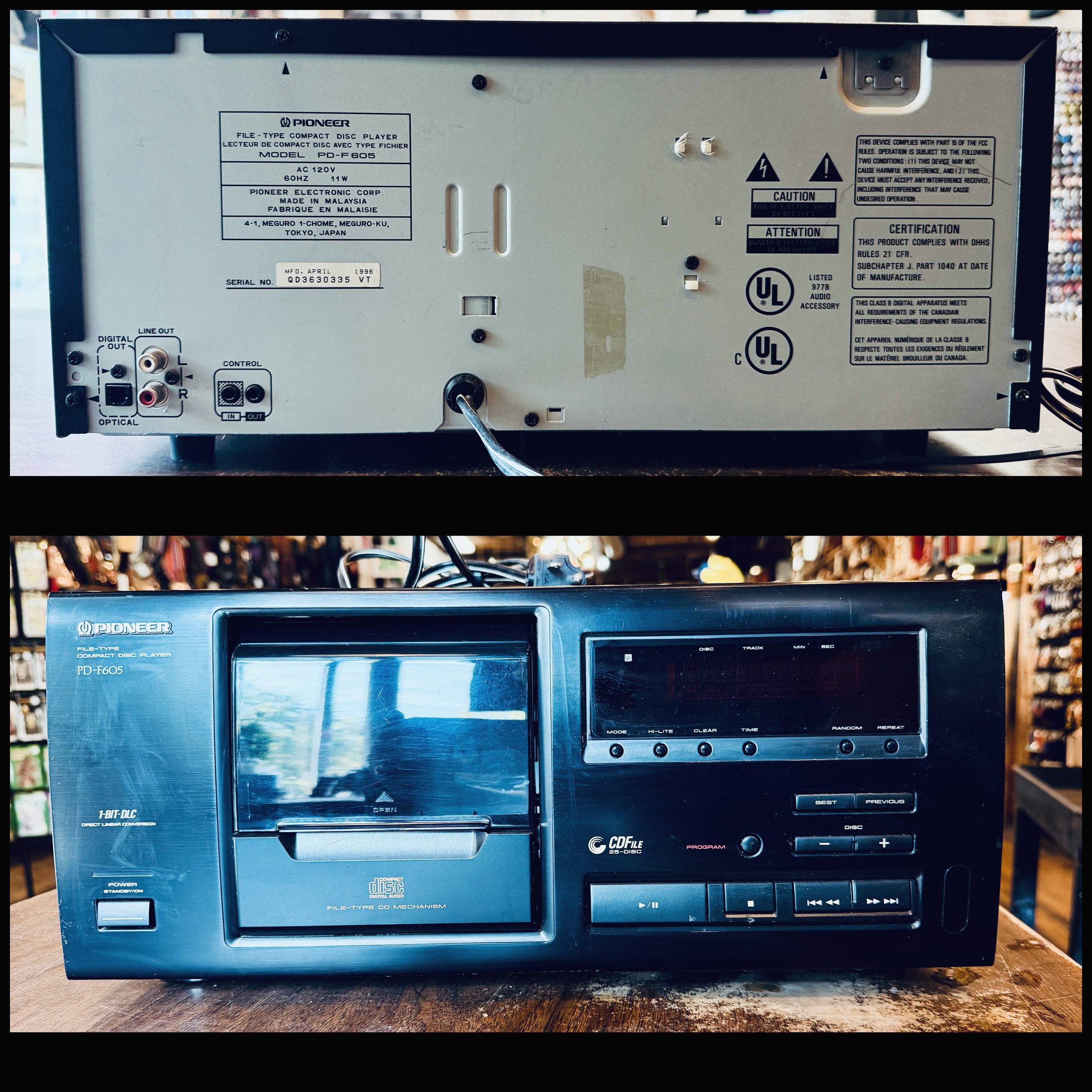 Pioneer PD-F605 25-Disc CD Changer. Tested and works great. Does not have remote. $60!
#cdplayer #pioneer #fatrabbitky #vintageaudio #1996