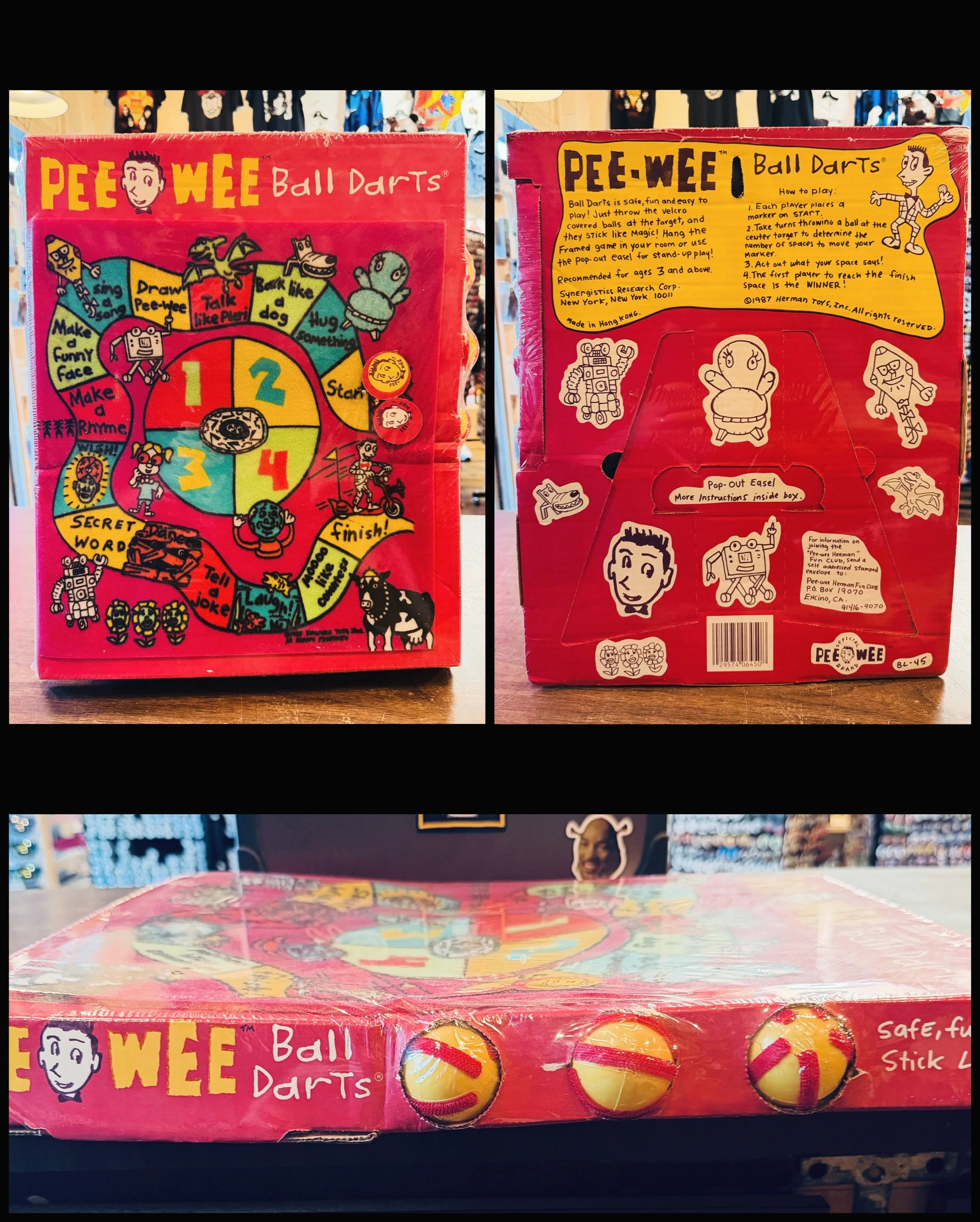 1987 Pee-Wee Herman Ball Darts game. Still sealed in the package. Great Gary Panter art! $40
#peeweeherman #garypanter #fatrabbitky #vintagetoys #1987