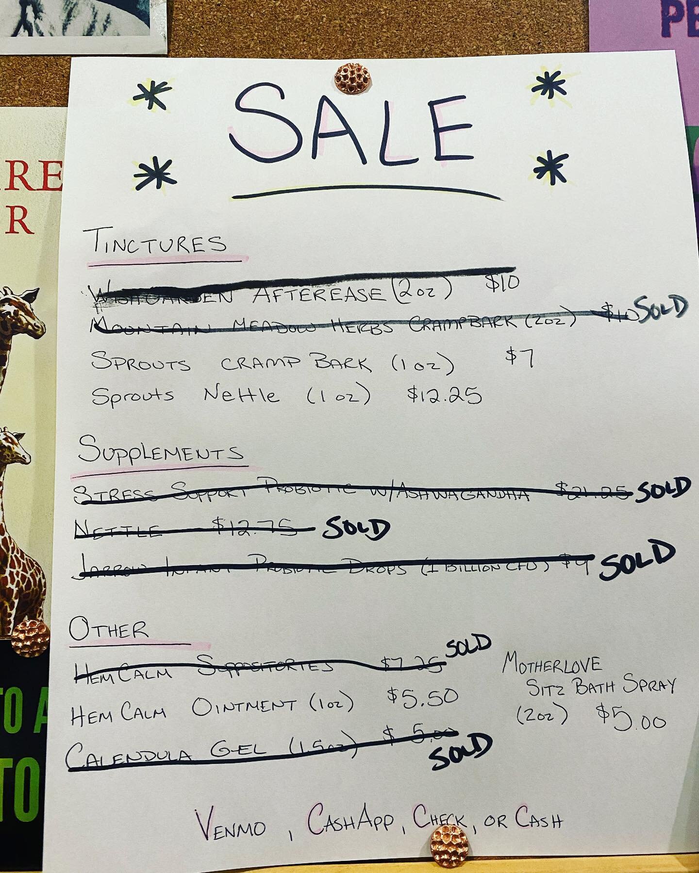 We have a few supplements left from our &ldquo;Sprouts had a big sale!&rdquo; haul. All items are sold at cost. We just couldn&rsquo;t let these awesome deals sit on the shelf! If you are interested, please text us at 404-458-7137 to reserve your ite