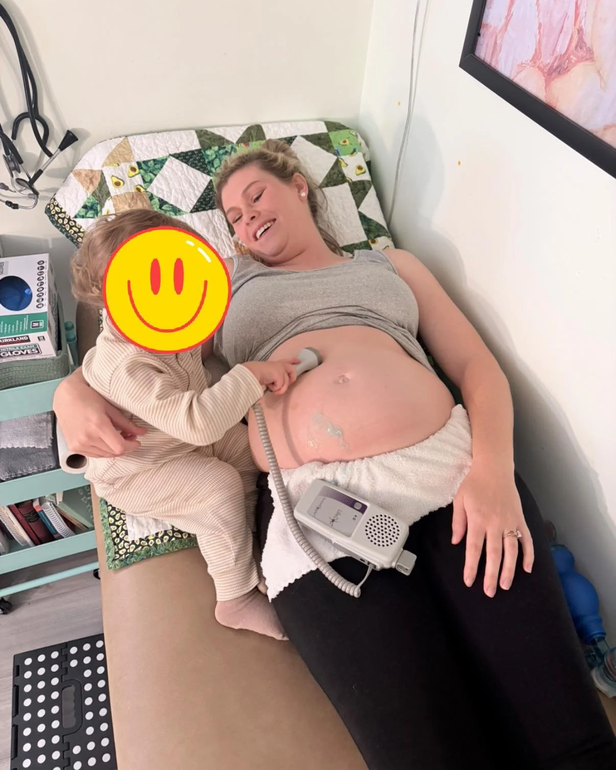 We had a big brother come in today to check on his new baby! He is proficient in the Doppler AND fetoscope!!