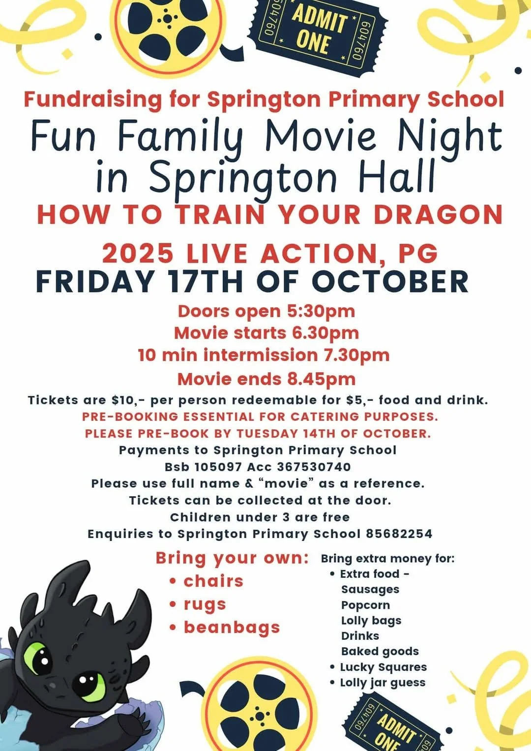 Family Movie Night 'How to Train Your Dragon' - Springton Hall