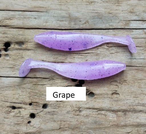 2” Jigging Mini Paddle Tail - NIGHT RAIDERS - Glow in the dark - Pack of 10