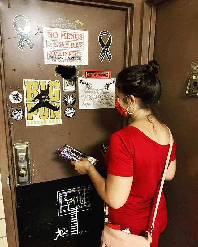 This door has personality! I love my borough. #TheBronxdoesitbetter #BigPun #doorknocking #voteonJune23 #EmeritaforStateCommittee #85thdistrict #LuisSepulvedaforStateSenate