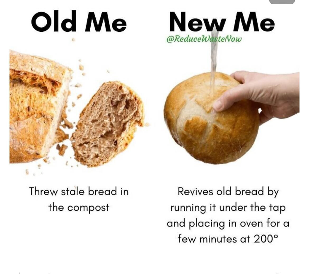 Your waste less Wednesday tip.  Someone recently asked me how to revive bread.  So I found this great tip. #wastelesswednesday #wastelessfeedmore #food #foodwaste #foodwasteprevention #foodwastereduction #bread #foodforthought