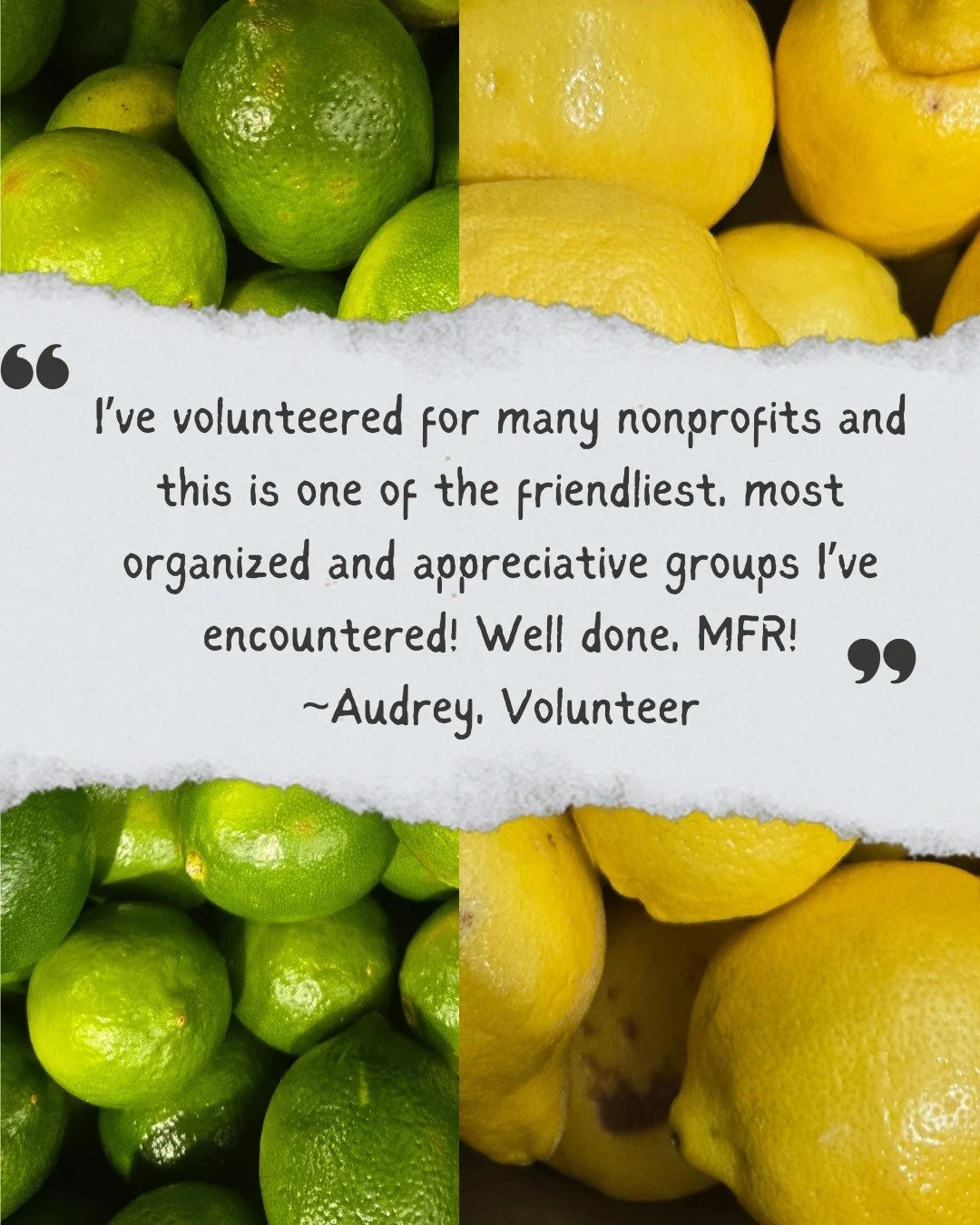 💚 Thank you, Audrey! 💛

We&rsquo;re so grateful for our amazing volunteers who make our mission possible every single day. Your kindness, time, and dedication help us waste less and feed more. 

Come join the fun! https://www.metrofoodrescue.com/vo