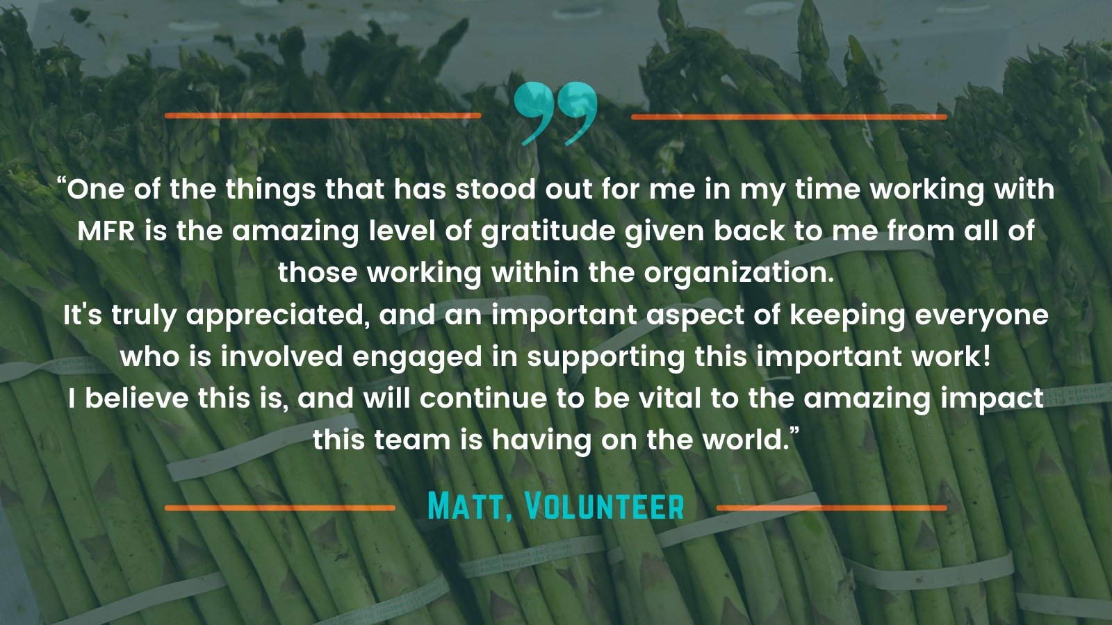 Hearing what our volunteers say about their experience with Metro Food Rescue means the world to us. This work takes heart, and it takes a village &mdash; and we are endlessly grateful for ours.

To all of our volunteers, thank you for showing up, li